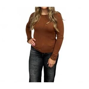 NEW DEX CLOTHING long sleeve t shirt sweater in rust